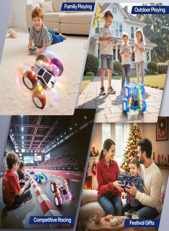 WayEee Remote Control Car for Boys 4-7, 360° Flips Rotating RC Stunt Car with Type-C Charging and LED Lights Strips, 2.4 GHZ Double Sided All Terrain 4WD RC Cars for Girl Boys Christmas Birthday Gift - Image 5